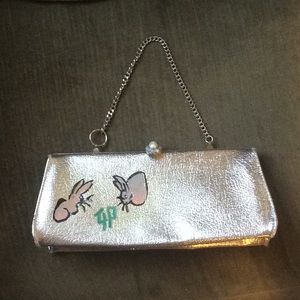 Silver Clutch with Bunnies
